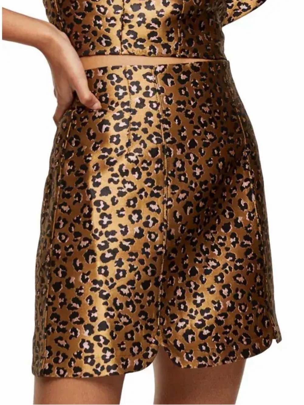 Topshop Animal Print Jacquard Skirt